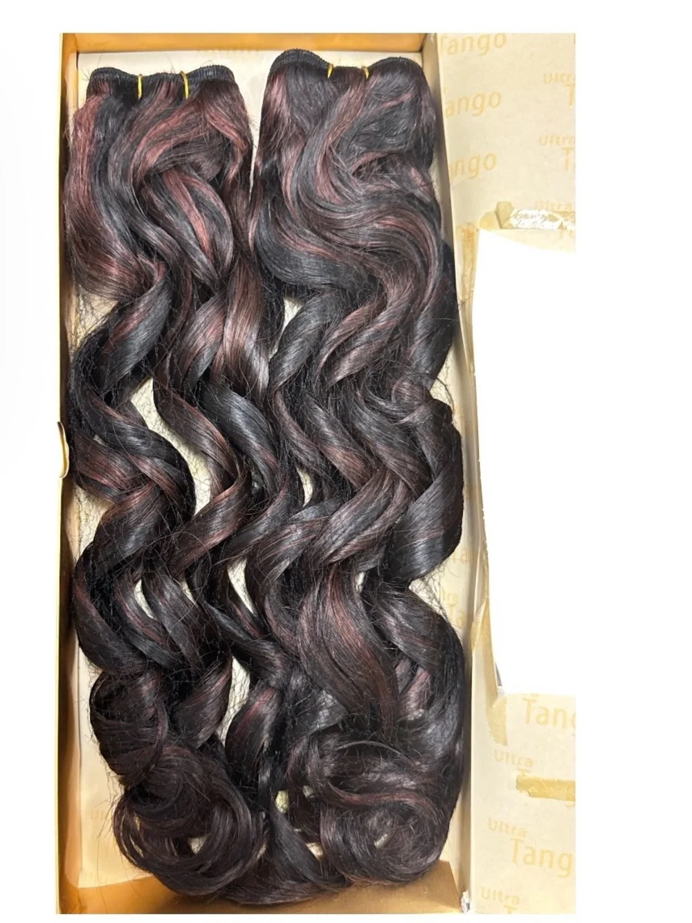 Ultra tango Premium Women’s Curly Hair Extensions - Black with Burgundy Highligh